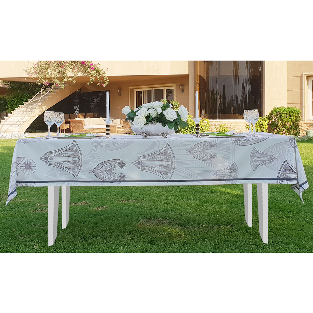 Gray Pharaonic Tablecloth